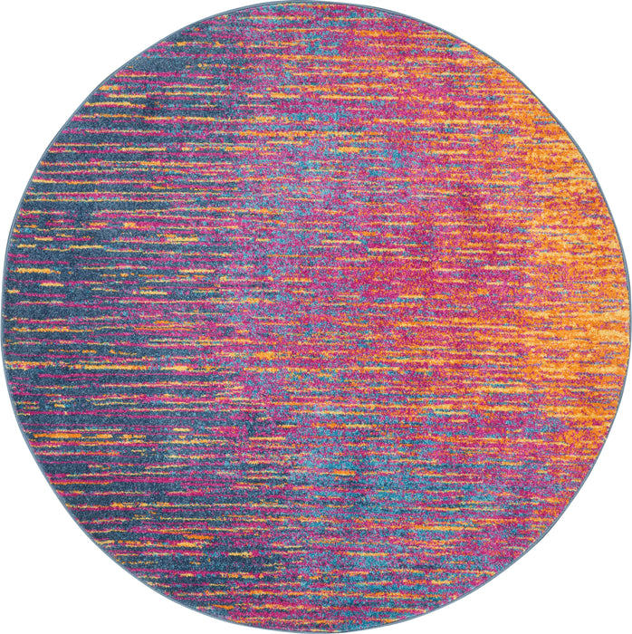 Nourison Passion PSN09 Multicolor 4' Round Colorful Area Rug