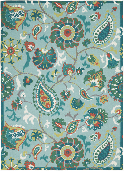 Waverly Sun N Shade SND73 Blue Multicolor 5'x8' Beach Area Rug