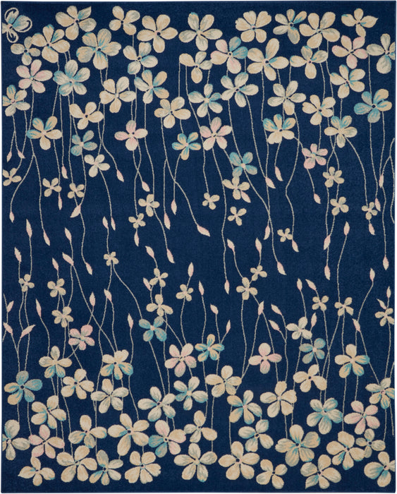 Nourison Tranquil TRA04 Navy Blue 8'x10' Large Rug