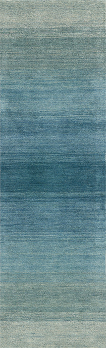 Calvin Klein Linear Glow GLO01 Blue 8' Runner Hallway Rug