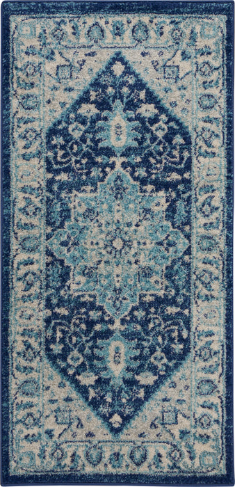 Nourison Tranquil 2'x4' Blue and White Persian Small Rug