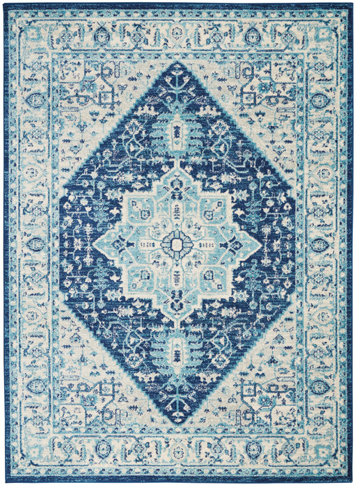 Nourison Tranquil TRA06 Blue and White 5'x7' Persian Area Rug