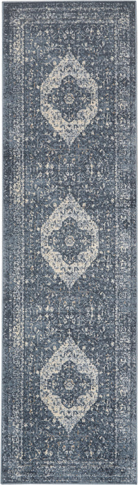 Malta by kathy ireland Home MAI11 Navy 8' Runner Area Rug