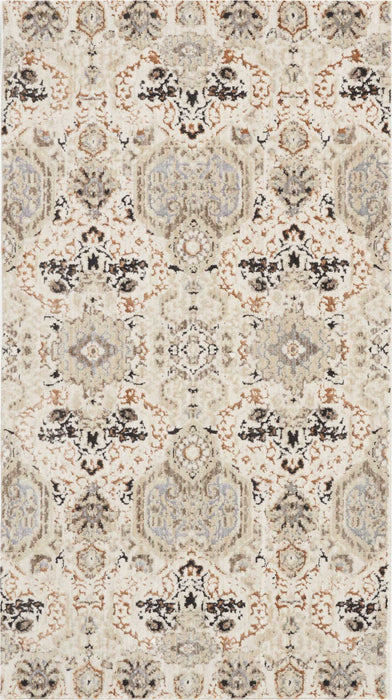 Kathy Ireland Silver Screen 2' X 4' Grey and White Vintage Area Rug
