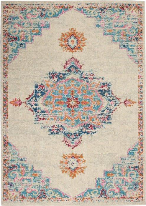 Nourison Passion 5' x 7' Grey, Ivory, Multicolored Bohemian Area Rug