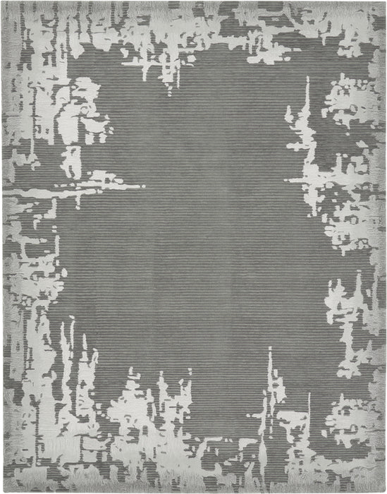 Nourison Symmetry SMM02 Ivory and Grey 8'x10' Large Textured Rug