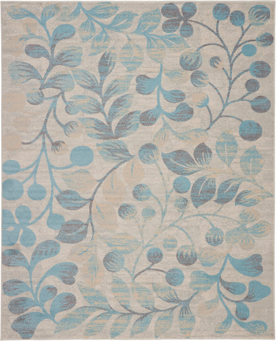 Nourison Tranquil TRA03 Turquoise and Beige 8'x10' Large Rug