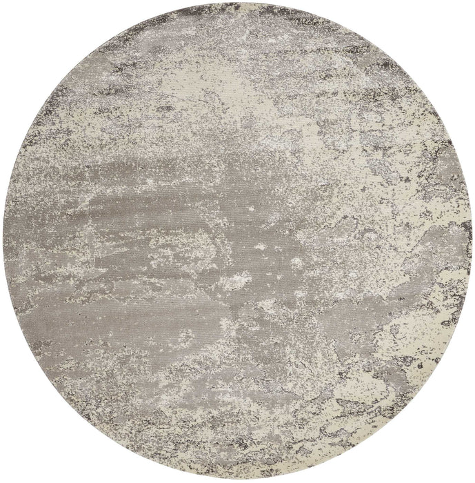 Nourison Twilight TWI06 Grey 8' Round Large Rug
