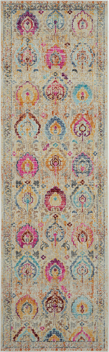 Nourison Vintage Kashan VKA04 Ivory Multicolor 8' Runner Hallway Rug