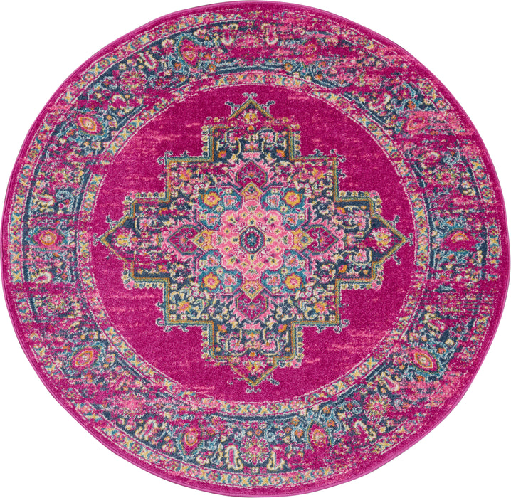 Nourison Passion PSN03 Pink 8' Round Large Rug