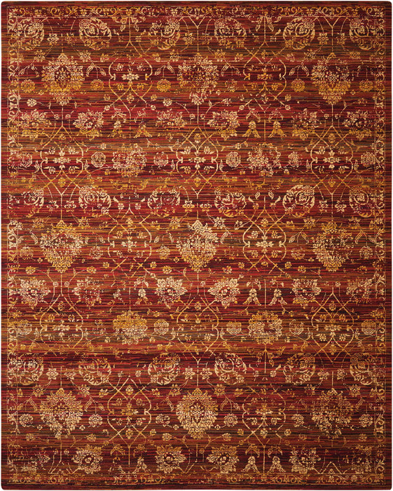 Nourison Rhapsody RH007 Red and Yellow 8'x10' Rug