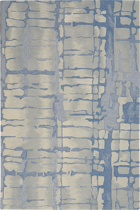 Nourison Symmetry SMM04 Blue and Grey 4'x6' Area Rug