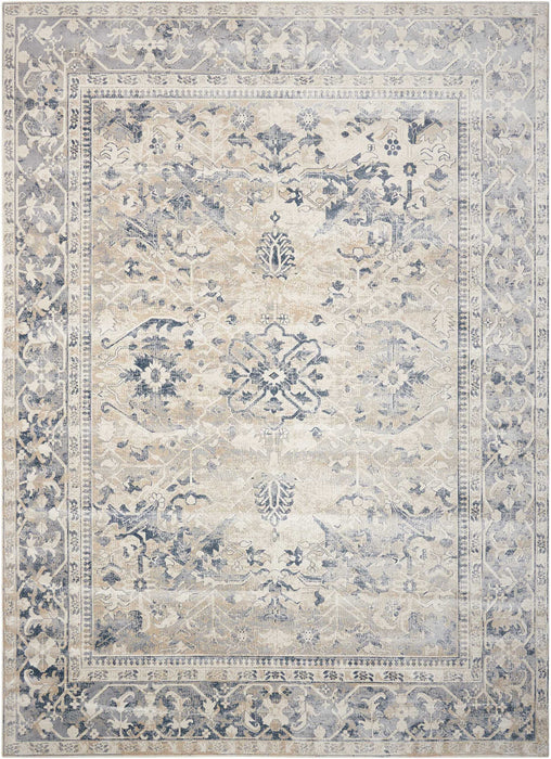 kathy ireland Home Malta MAI05 Blue and Ivory 4'x6' Area Rug