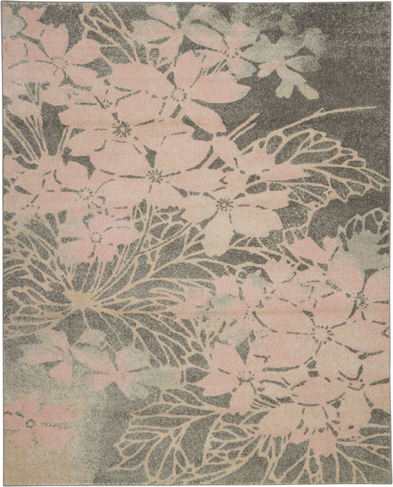 Nourison Tranquil TRA08 Pink and Grey 8'x10' Large Rug