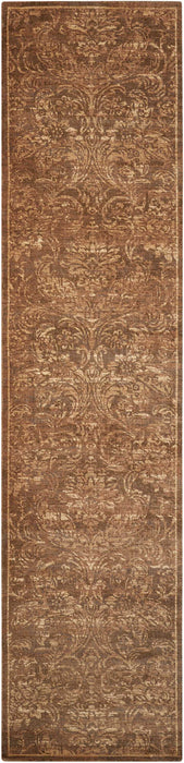 Nourison Silken Allure SLK19 Brown 10' Runner Hallway Rug