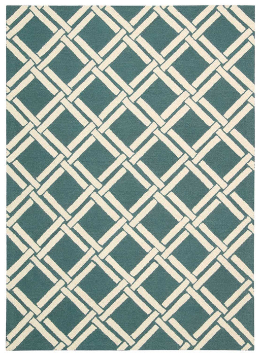 Nourison Linear LIN04 Blue and White 4'x6' Area Rug