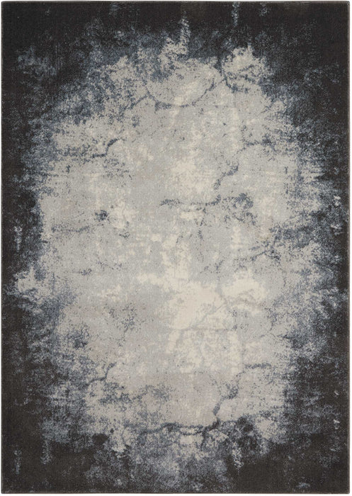 Nourison Maxell MAE01 Grey and White 8'x11' Oversized Rug