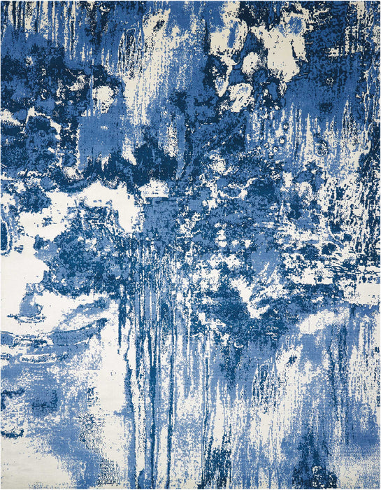 Nourison Twilight TWI24 Blue and White 9'x12' Oversized Rug