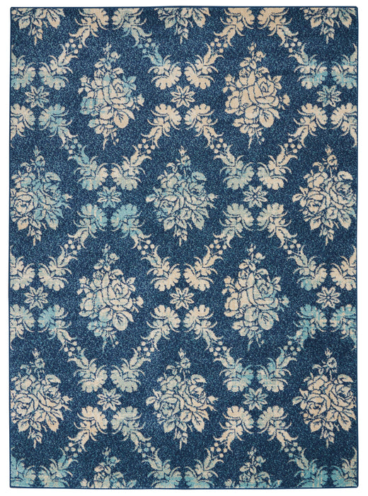 Nourison Tranquil TRA09 Navy Blue 4'x6' Vintage Area Rug
