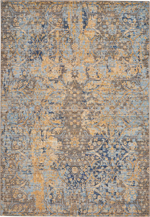 Nourison Majestic 6'x8' Beige and Blue Vintage Area Rug