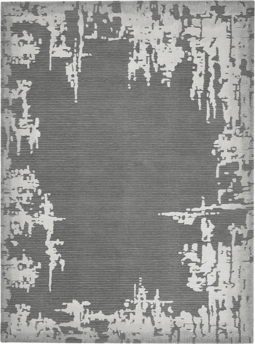Nourison Symmetry SMM02 Ivory and Grey 9'x12' Oversized Textured Rug