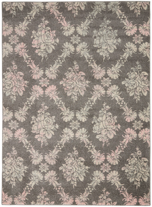 Nourison Tranquil TRA09 Pink and Grey 4'x6' Vintage Area Rug
