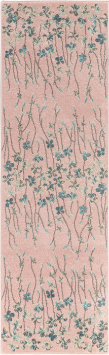 Nourison Tranquil TRA04 Pink 7' Runner Hallway Rug