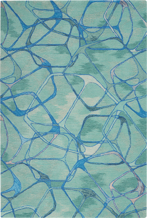 Nourison Symmetry SMM05 Aqua 5'x8' Area Rug
