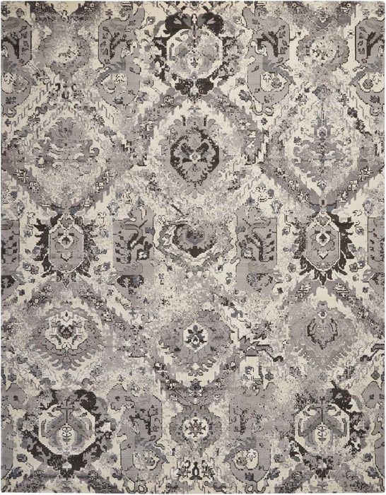 Nourison Twilight TWI03 Grey and White 8'x10' Large Rug