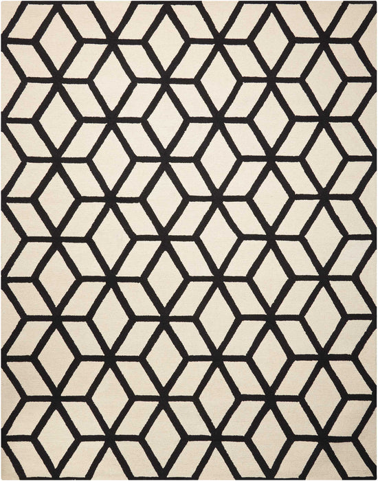Nourison Linear LIN01 White and Black 8'x10' Rug