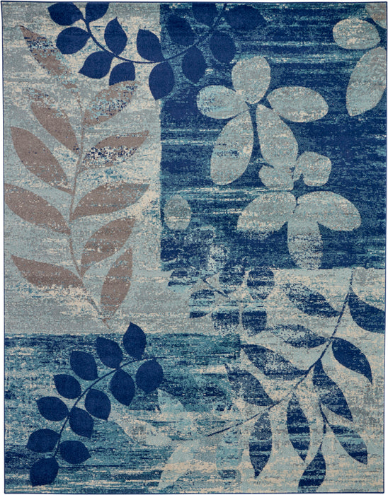 Nourison Tranquil TRA01 Navy Blue 9'x12' Oversized Rug