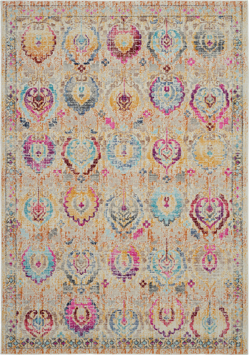 Nourison Vintage Kashan VKA04 Ivory Multicolor 4'x6' Persian Area Rug