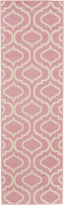 Nourison Jubilant JUB19 Pink 7' Runner Low-pile Hallway Rug