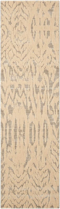 Nourison Nepal NEP10 Grey and White 8' Runner Hallway Rug