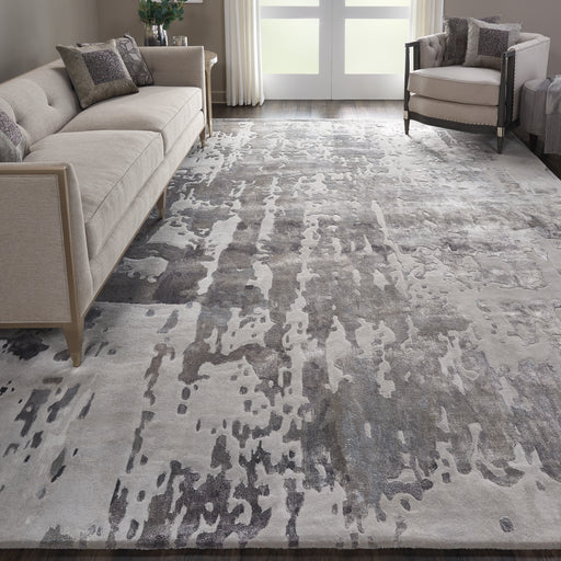 Nourison Prismatic 10'x14' Silver Grey Abstract Area Rug