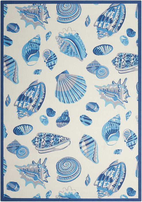 Waverly Sun N Shade SND48 White and Blue 8'x11' Rug