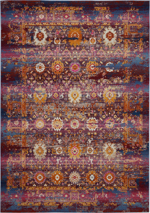 Nourison Vintage Kashan VKA03 Burgundy Multicolor 5'x8' Boho Area Rug