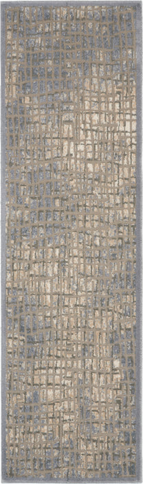 kathy ireland Home Sahara KI395 Charcoal and Beige 8' Runner Hallway Rug