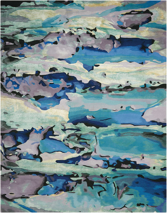 Nourison Prismatic PRS04 Blue and Green 6'x8' Area Rug
