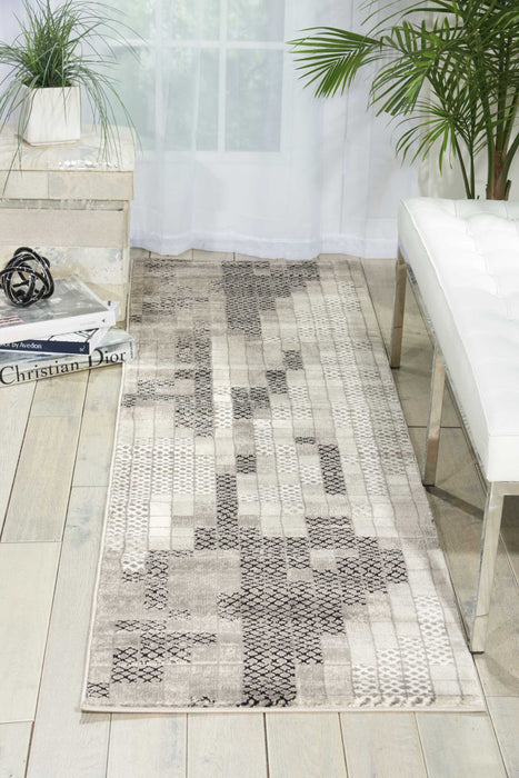 Nourison Soho SOH07 Grey 8' Runner Hallway Rug