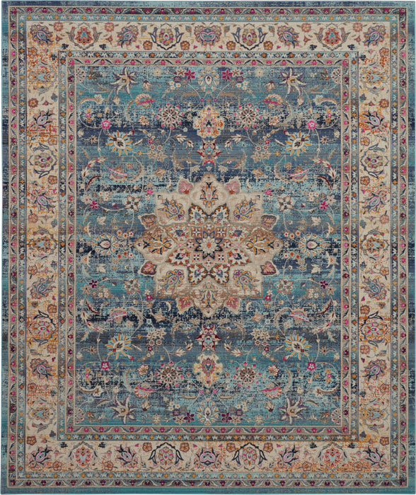 Nourison Vintage Kashan VKA01 Blue Multicolor 8'x10' Rug