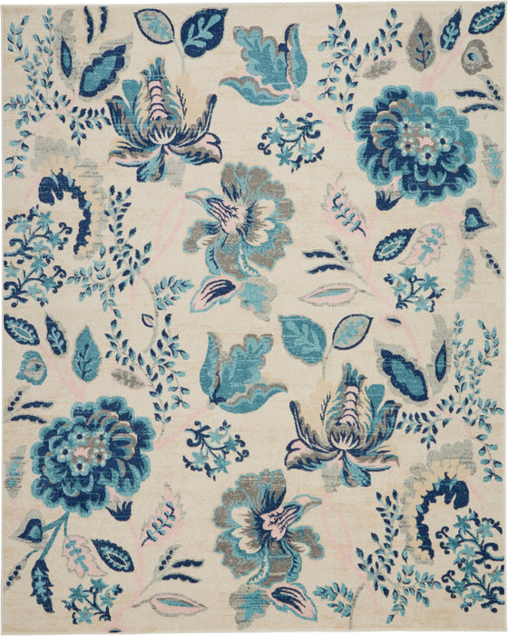 Nourison Tranquil TRA02 Blue and White 8'x10' Large Rug