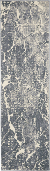 kathy ireland Home Sahara KI393 Charcoal Grey 8' Runner Hallway Rug