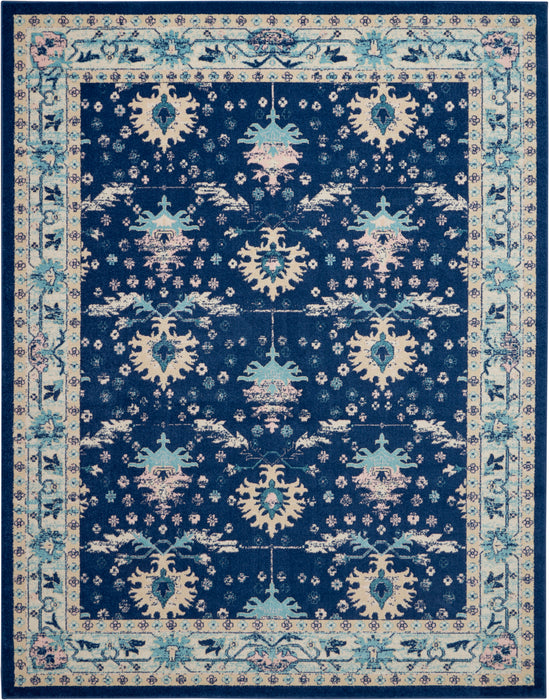 Nourison Tranquil TRA10 Navy Blue 8'x10' Large Rug