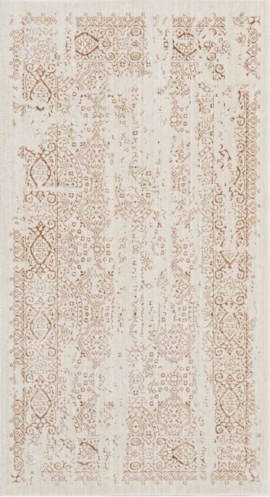 Kathy Ireland Silver Screen 2' X 4' Ivory and Gold Vintage Area Rug