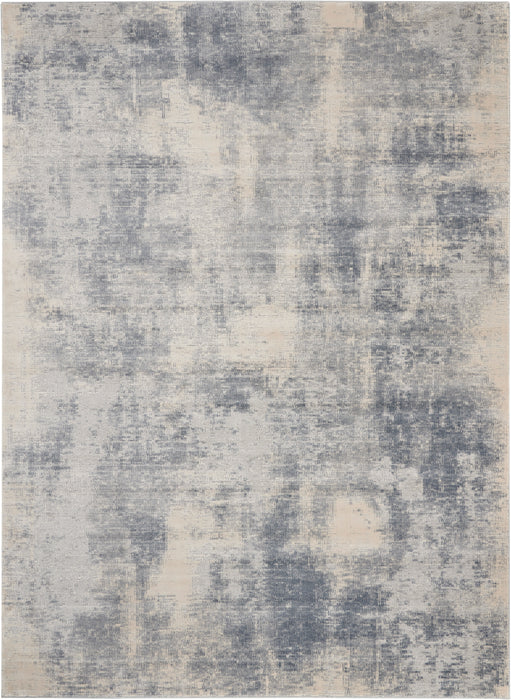Nourison Rustic Textures RUS02 Slate Blue and Ivory 9'x13' Oversized Textured Rug
