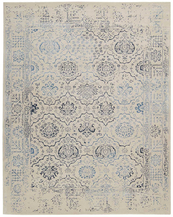 Nourison Symphony SYM14 Blue and Ivory 5'x8' Area Rug