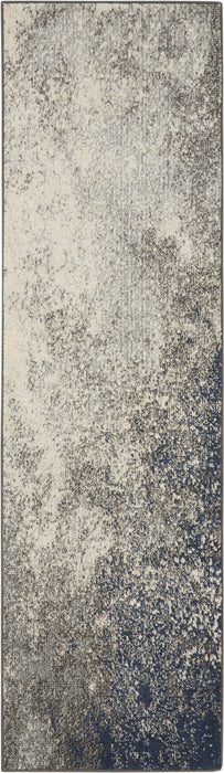 Nourison Passion 8' Runner Charcoal and Ivory Area Rug