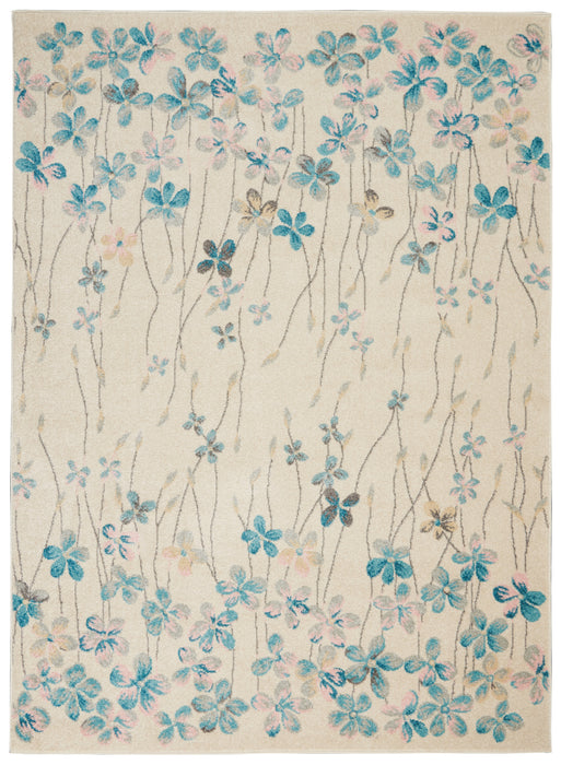 Nourison Tranquil TRA04 Ivory White 6'x9' Floral Area Rug
