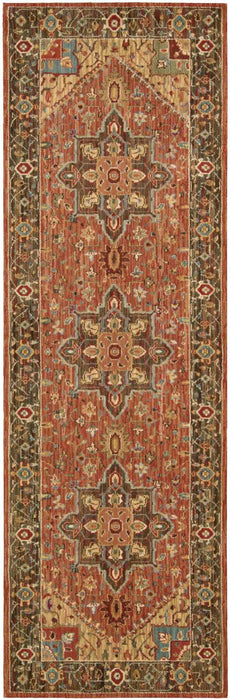 Nourison Living Treasures LI01 Brown 8' Runner Hallway Rug
